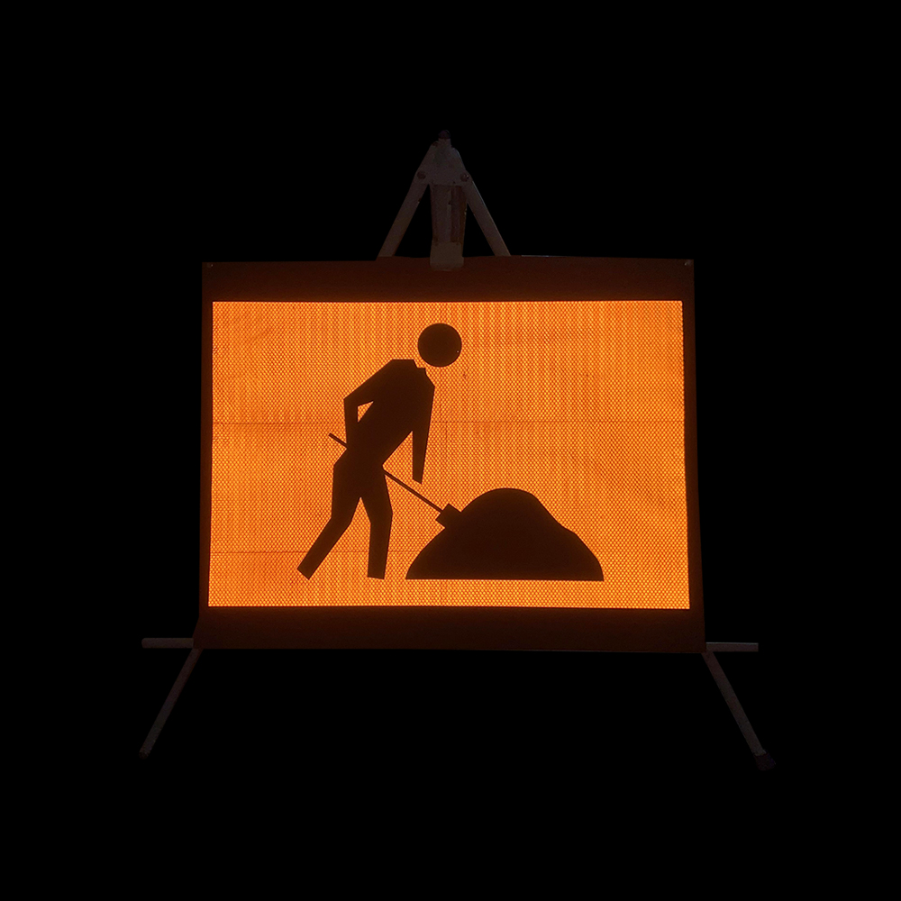 Australia Men at Work Reflective Roll Up Traffic Tripod Sign - 
